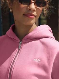 Rose vif - Veste zippée à capuche