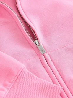 Rose vif - Veste zippée à capuche