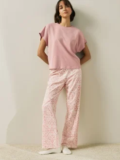 Rose/bleu fleuri - Lot de 2 pyjamas à manches courtes