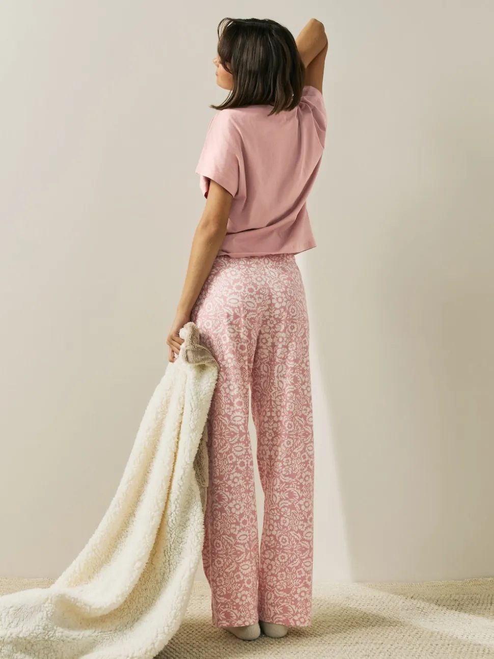 Rose/bleu fleuri - Lot de 2 pyjamas à manches courtes