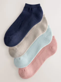Rose/bleu/neutre - Chaussettes d'entraînement à semelles coussinées 4 Pack