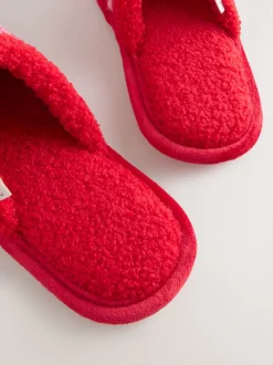 Rose/rouge - Chaussons cœur à carreaux Mule Borg