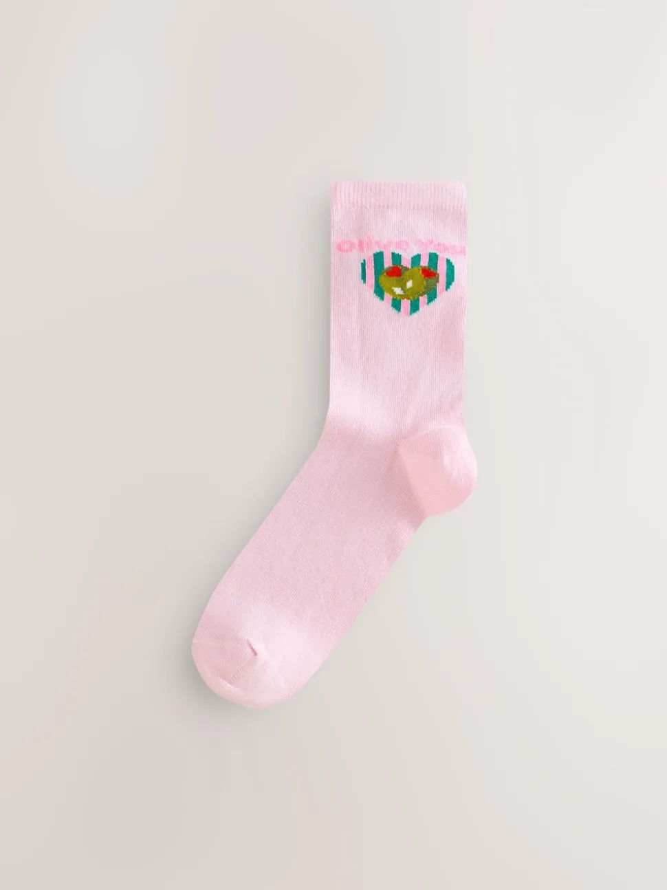 Rose/vert 'Olive You' - Paquet de chaussettes de cheville 4