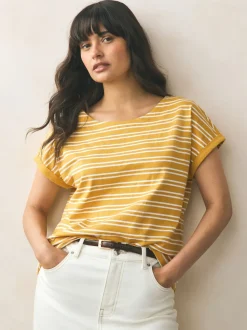 Rose/vert/blanc/jaune rayé/imprimé palmier - Lot de 5 T-shirts à mancherons