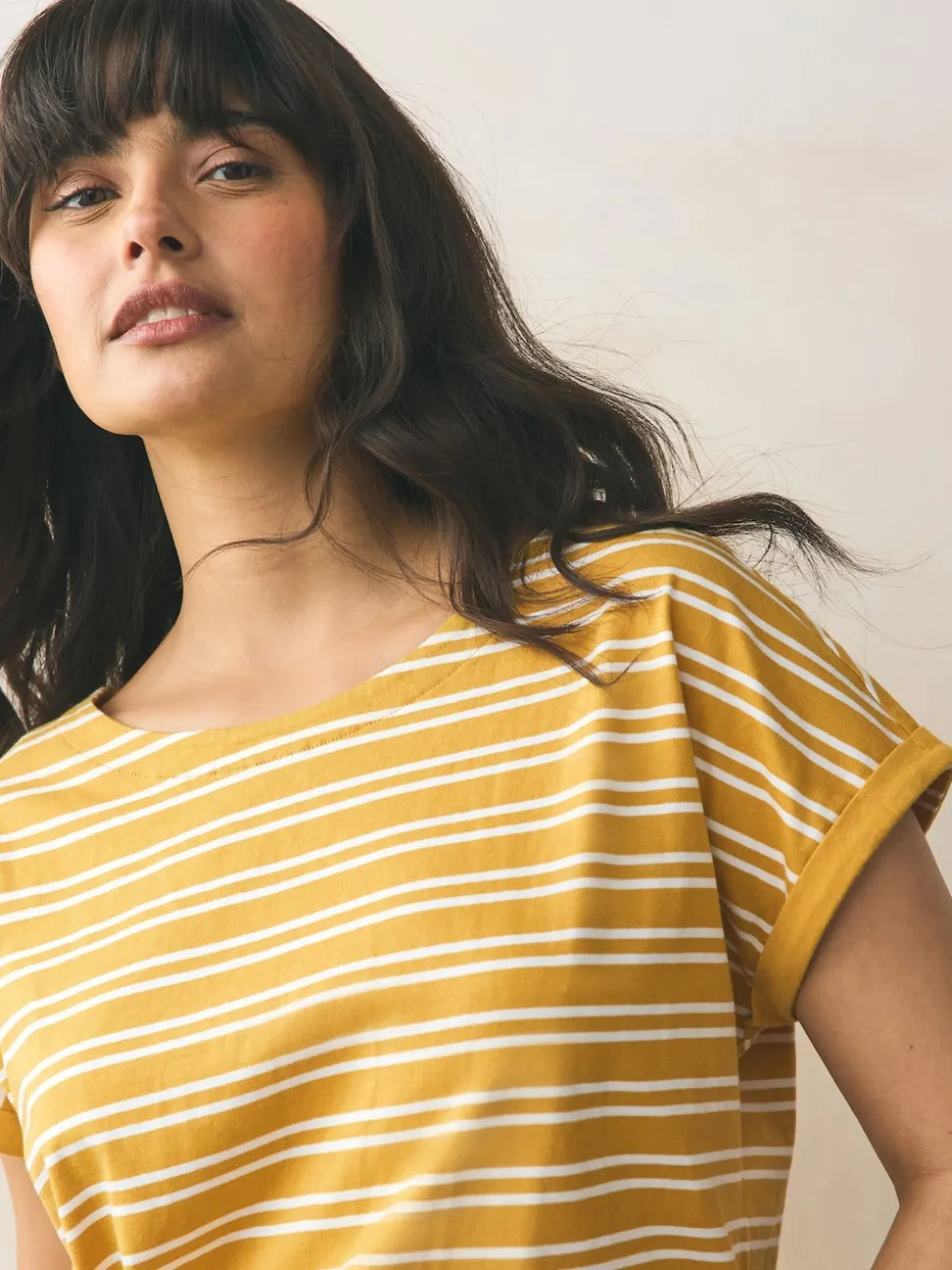 Rose/vert/blanc/jaune rayé/imprimé palmier - Lot de 5 T-shirts à mancherons