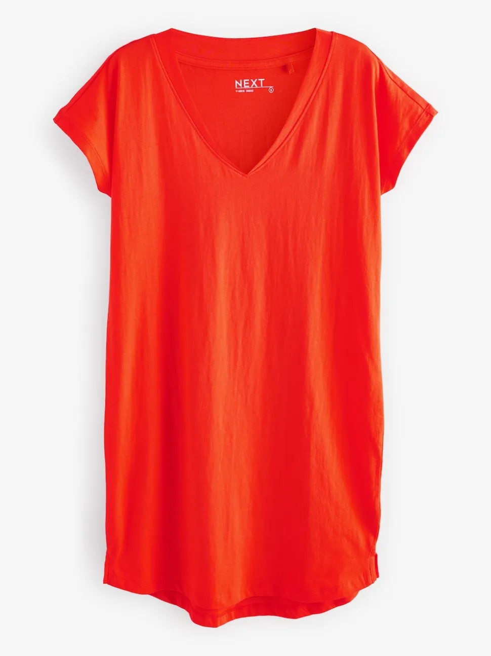 Rouge - 100% coton Mancherons Col en V Mini robe