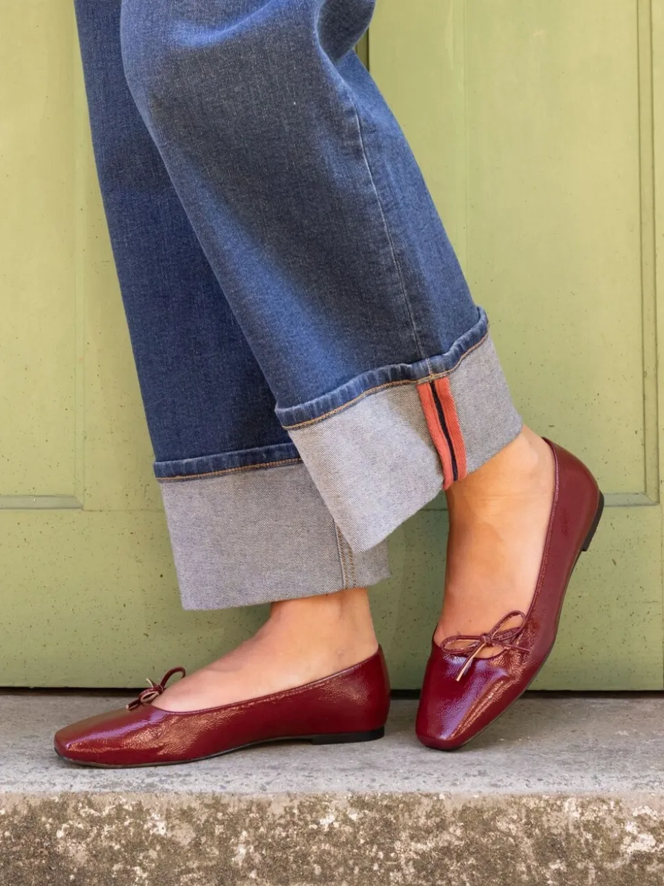 Rouge - Ballerines Novo Camilla à nœud asymétrique
