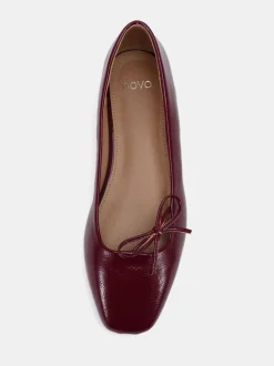 Rouge - Ballerines Novo Camilla à nœud asymétrique