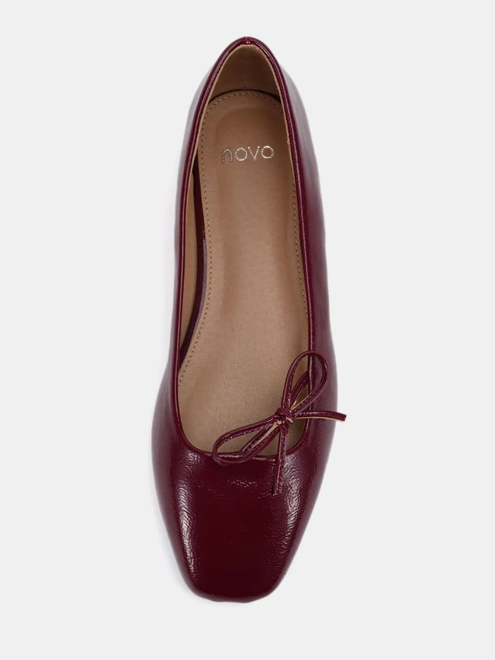 Rouge - Ballerines Novo Camilla à nœud asymétrique