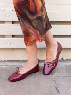 Rouge - Ballerines Novo Camilla à nœud asymétrique