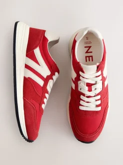 Rouge - Baskets à lacets Forever Comfort® en cuir