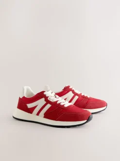 Rouge - Baskets à lacets Forever Comfort® en cuir