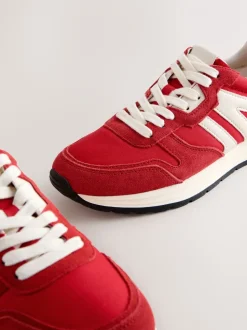 Rouge - Baskets à lacets Forever Comfort® en cuir