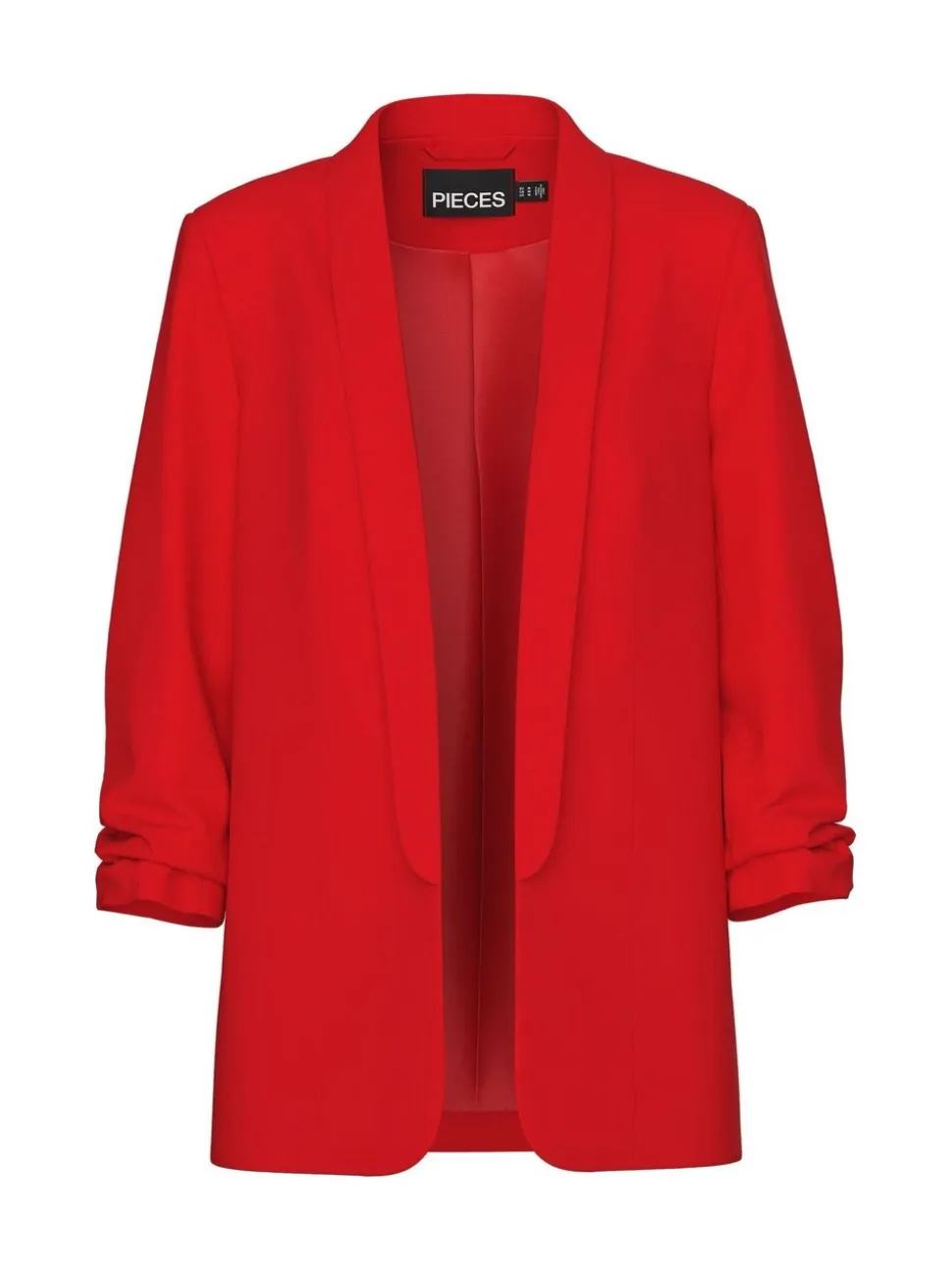 Rouge - Blazer PIECES à manches froncées