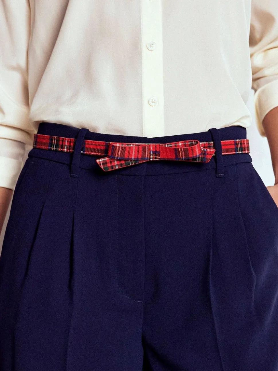Rouge - Boden Ceinture Skinny à nœud