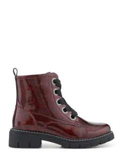 Rouge - Bottes cheville épaisses Pavers Coupe large