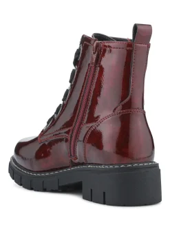 Rouge - Bottes cheville épaisses Pavers Coupe large