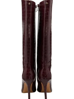 Rouge - Bottes Ravel hauteur genou à talons