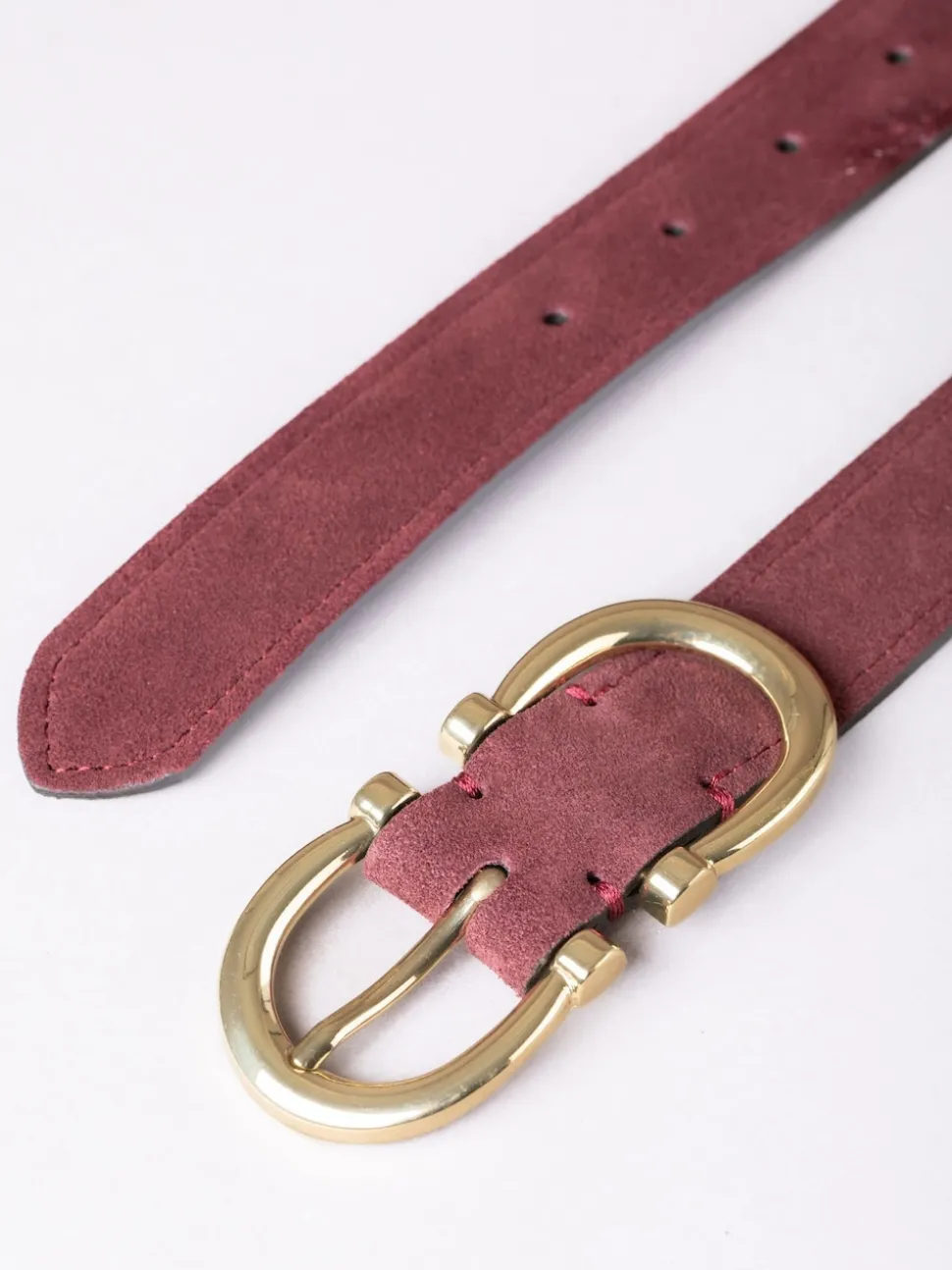 Rouge - Ceinture Lakeland Leather Bowness en daim à double boucle