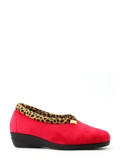 Rouge - Chaussons compensés Lunar Paloma à imprimé animal