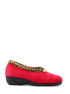 Rouge - Chaussons compensés Lunar Paloma à imprimé animal