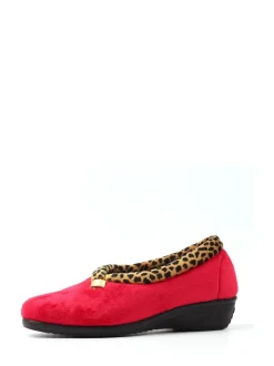 Rouge - Chaussons compensés Lunar Paloma à imprimé animal