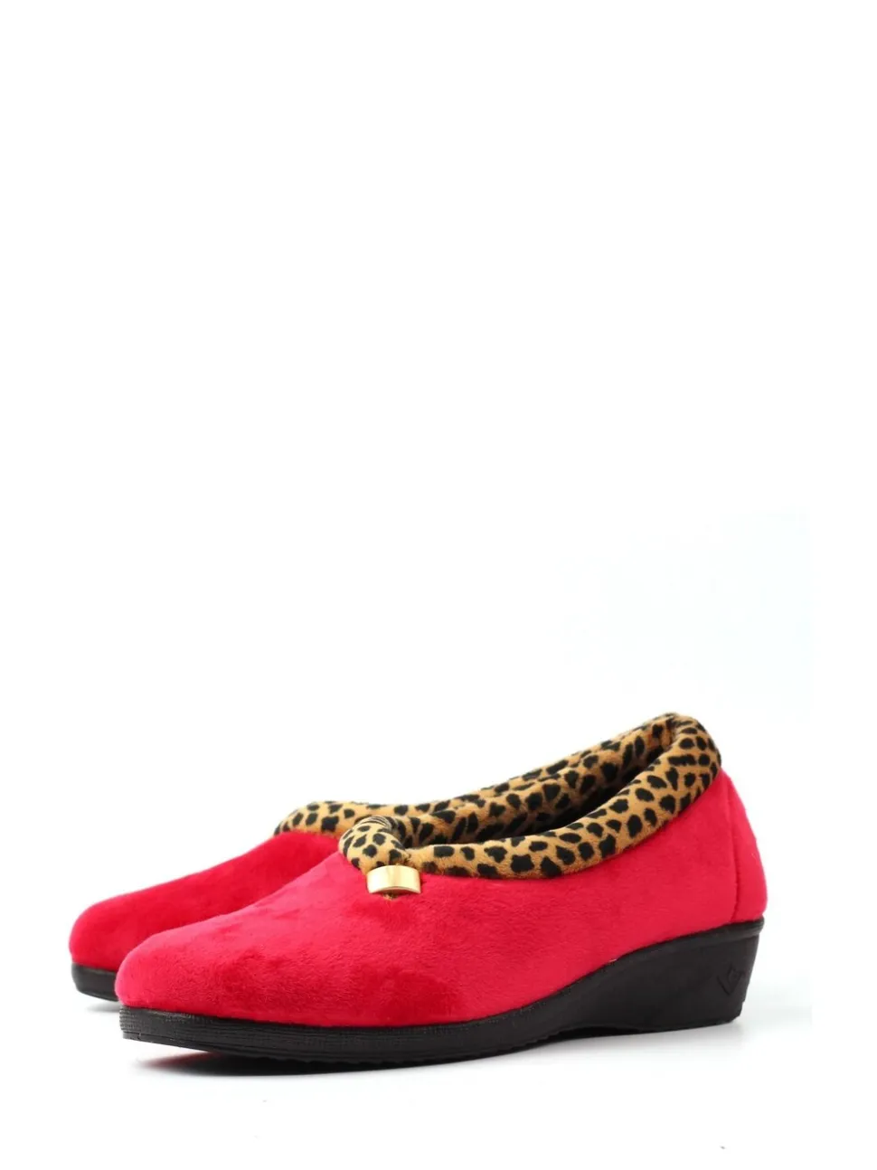 Rouge - Chaussons compensés Lunar Paloma à imprimé animal