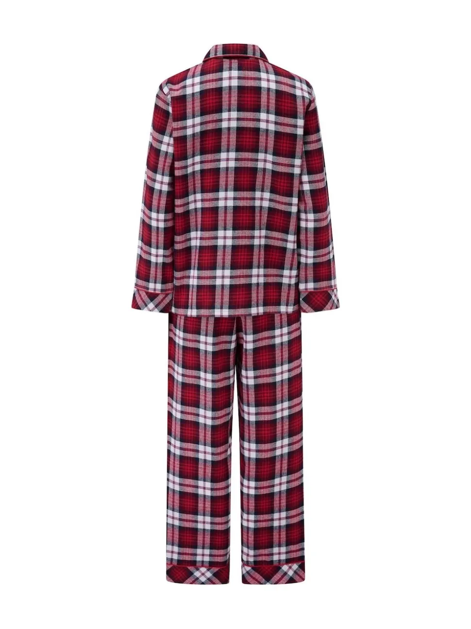 Rouge - Coffret cadeau Pour Moi pyjama en coton brossé à carreaux confortables