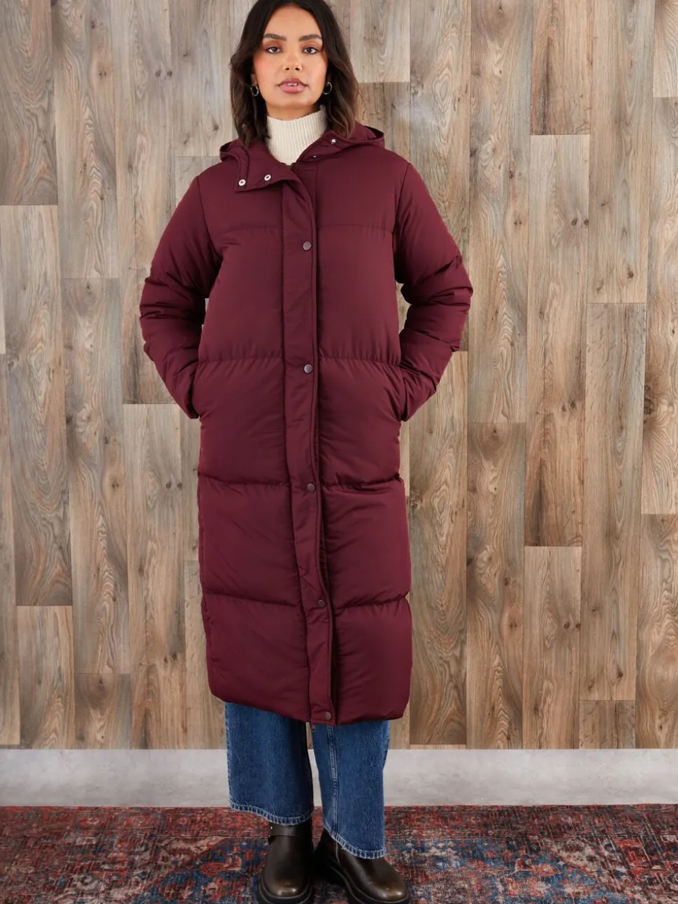 Rouge - Doudoune Threadbare Maxi