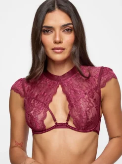 Rouge - Ensemble Ann Summers Zayna en dentelle sans entrejambe