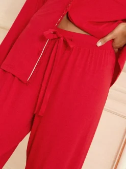 Rouge - Ensemble pyjama Love & Roses à boutons