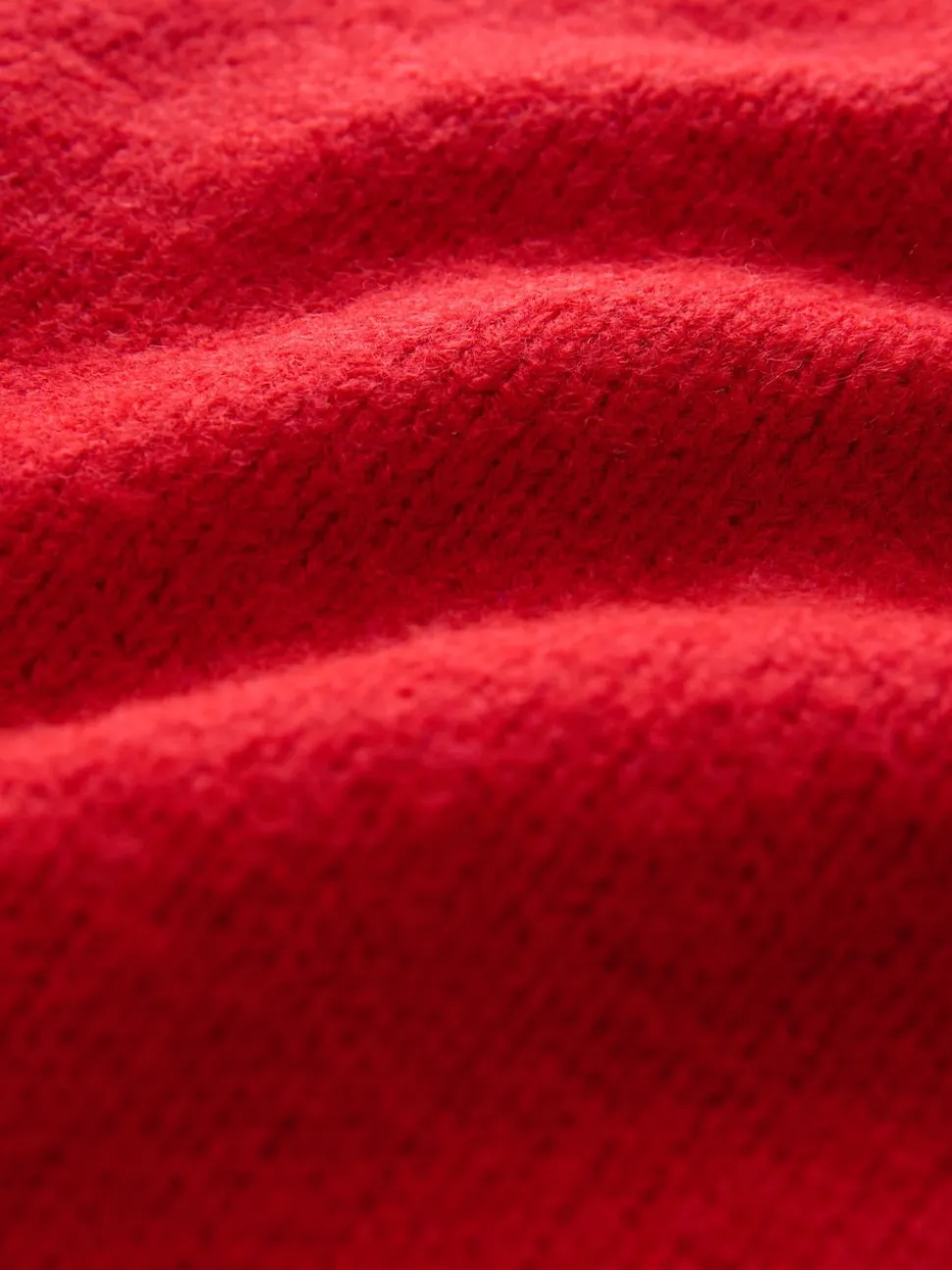Rouge à fines rayures - Débardeur en maille à col volanté