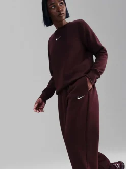 Rouge - Jogging oversize en polaire Phoenix taille haute Nike