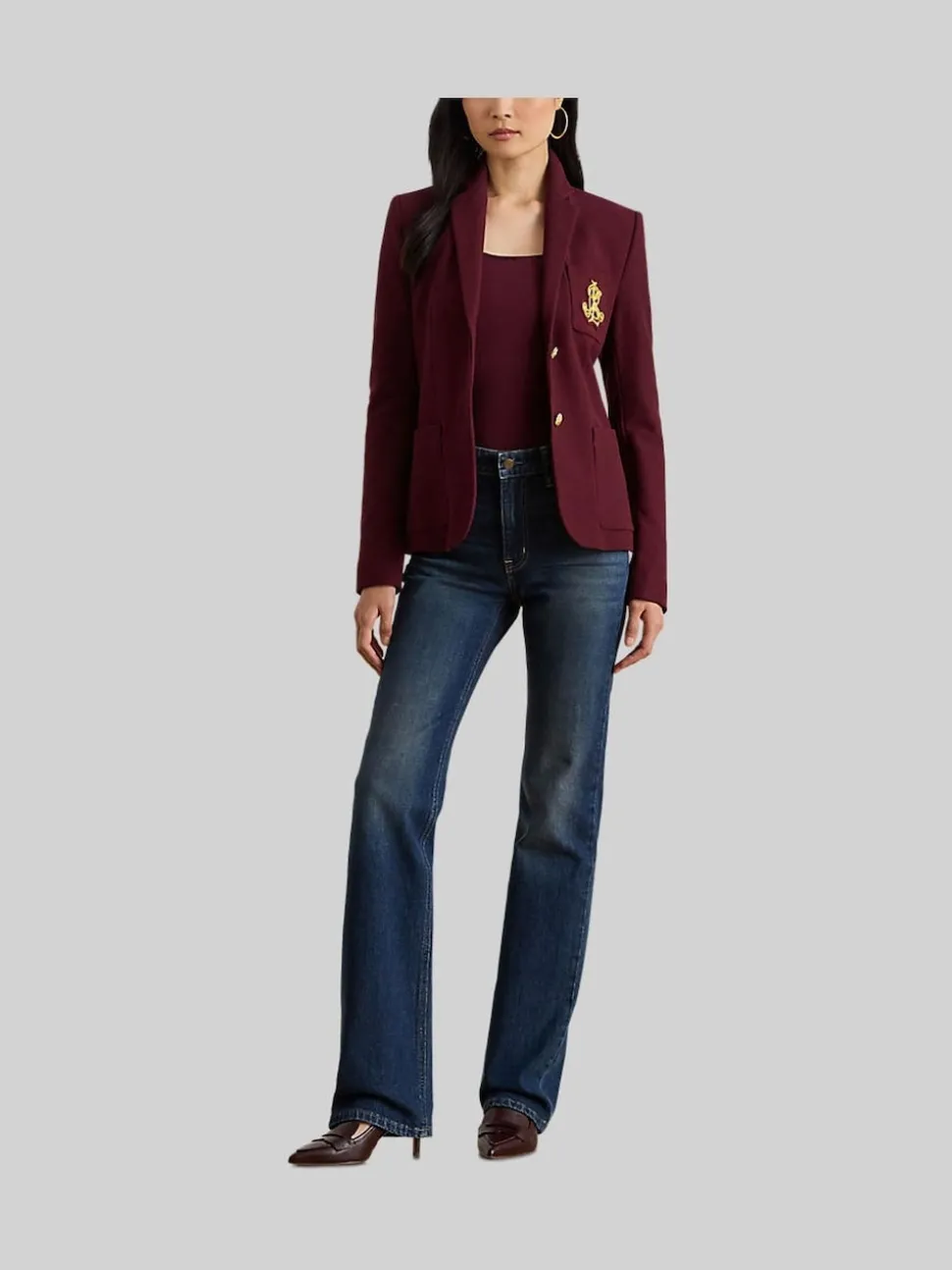 Rouge - Lauren Ralph Lauren Anfisa Crest Logo Blazer Veste