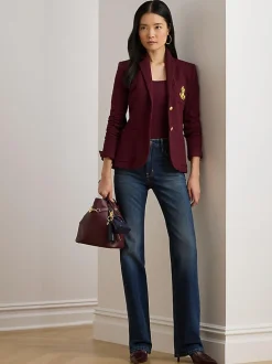 Rouge - Lauren Ralph Lauren Anfisa Crest Logo Blazer Veste