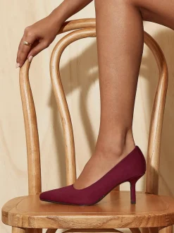 Rouge - Linzi talons aiguilles Coupe large Aim Closed Court