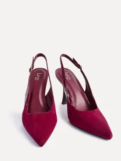 Rouge - Linzi talons Wink en daim et mélange verni