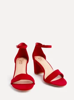 Rouge - Linzi Wide Fit Legacy à peine là des chaussures à talons blocs arrière fermés