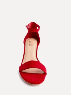 Rouge - Linzi Wide Fit Legacy à peine là des chaussures à talons blocs arrière fermés