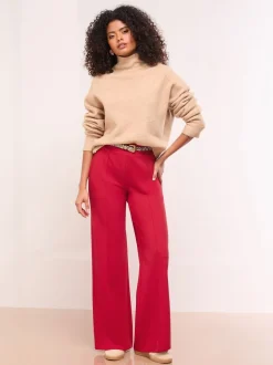 Rouge - Lipsy Pantalon large taille haute