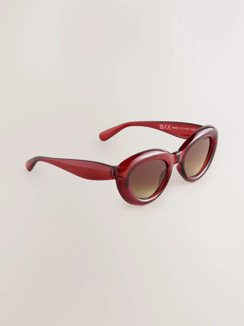 Rouge - Lunettes de soleil ovales