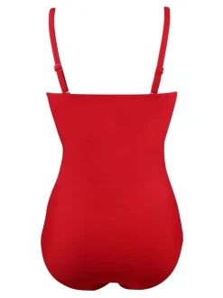 Rouge - Maillot de bain Pour Moi Santa Monica gainant au ventre à bretelles amovibles