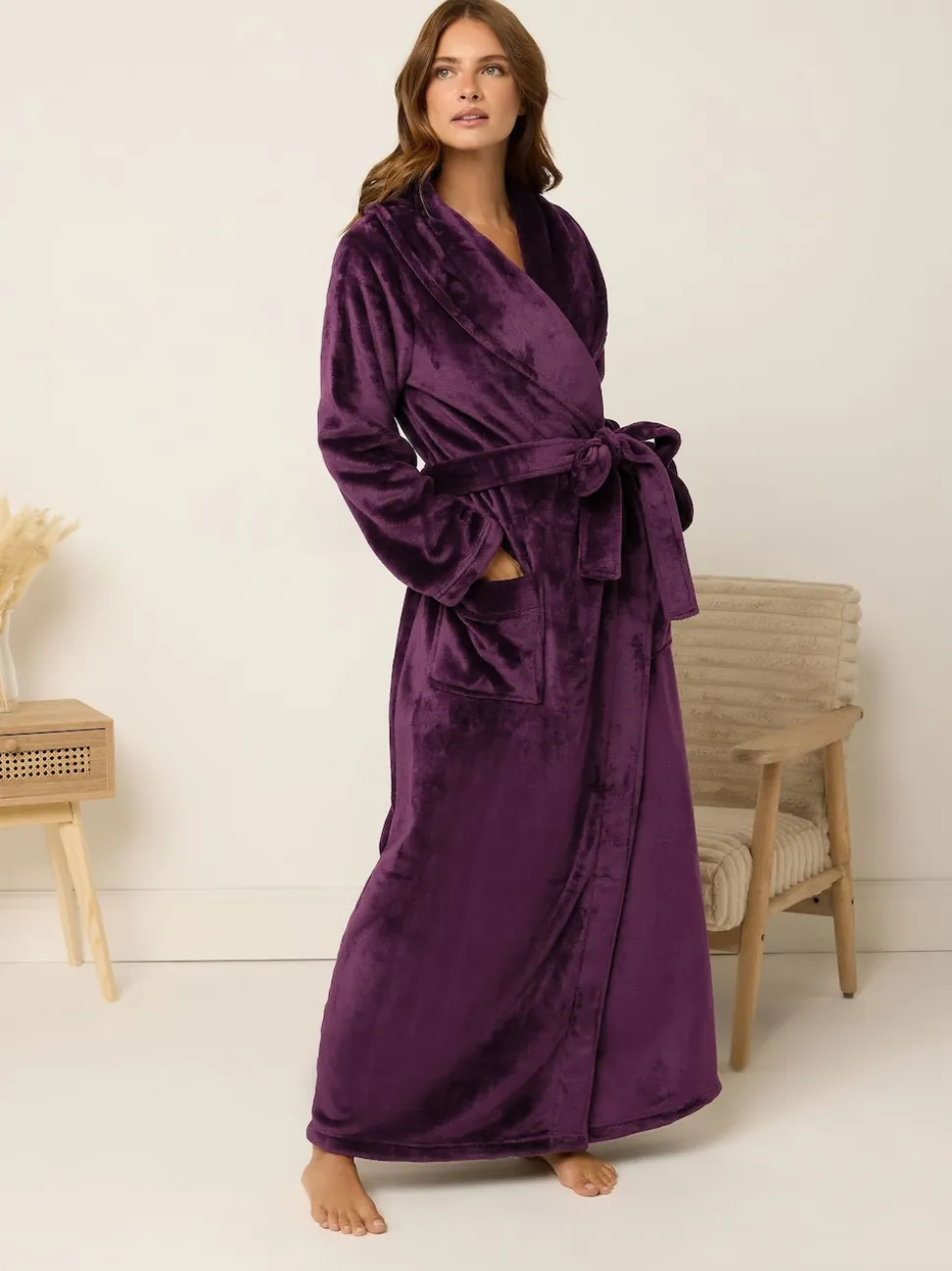 Rouge - M&Co Peignoir châle Super Luxe Maxi