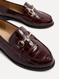 Rouge - Mocassins Linzi Maison effet croco avec boucle