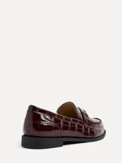 Rouge - Mocassins Linzi Maison effet croco avec boucle