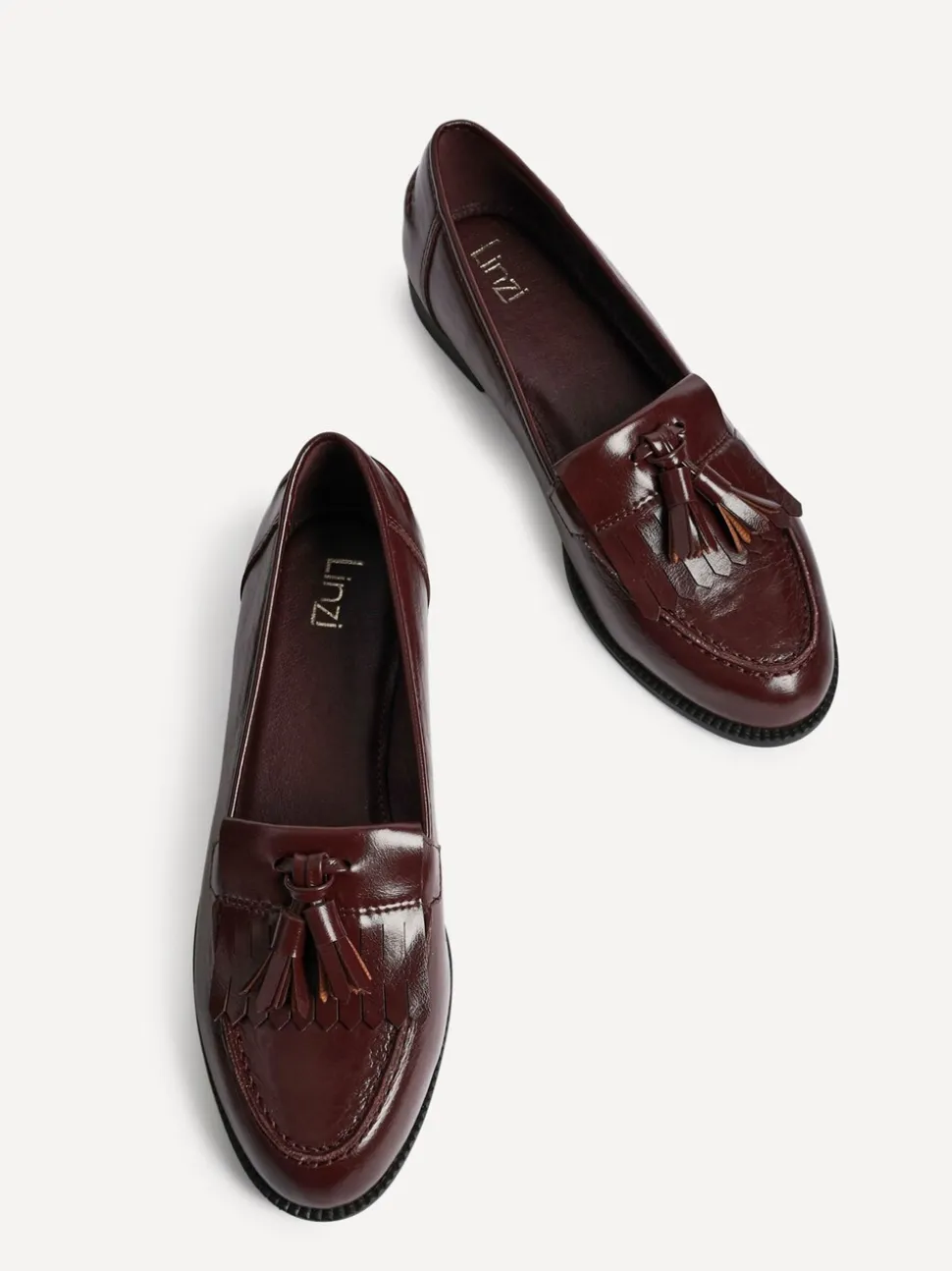 Rouge - Mocassins Linzi Rosemary classiques à enfiler avec détails à glands