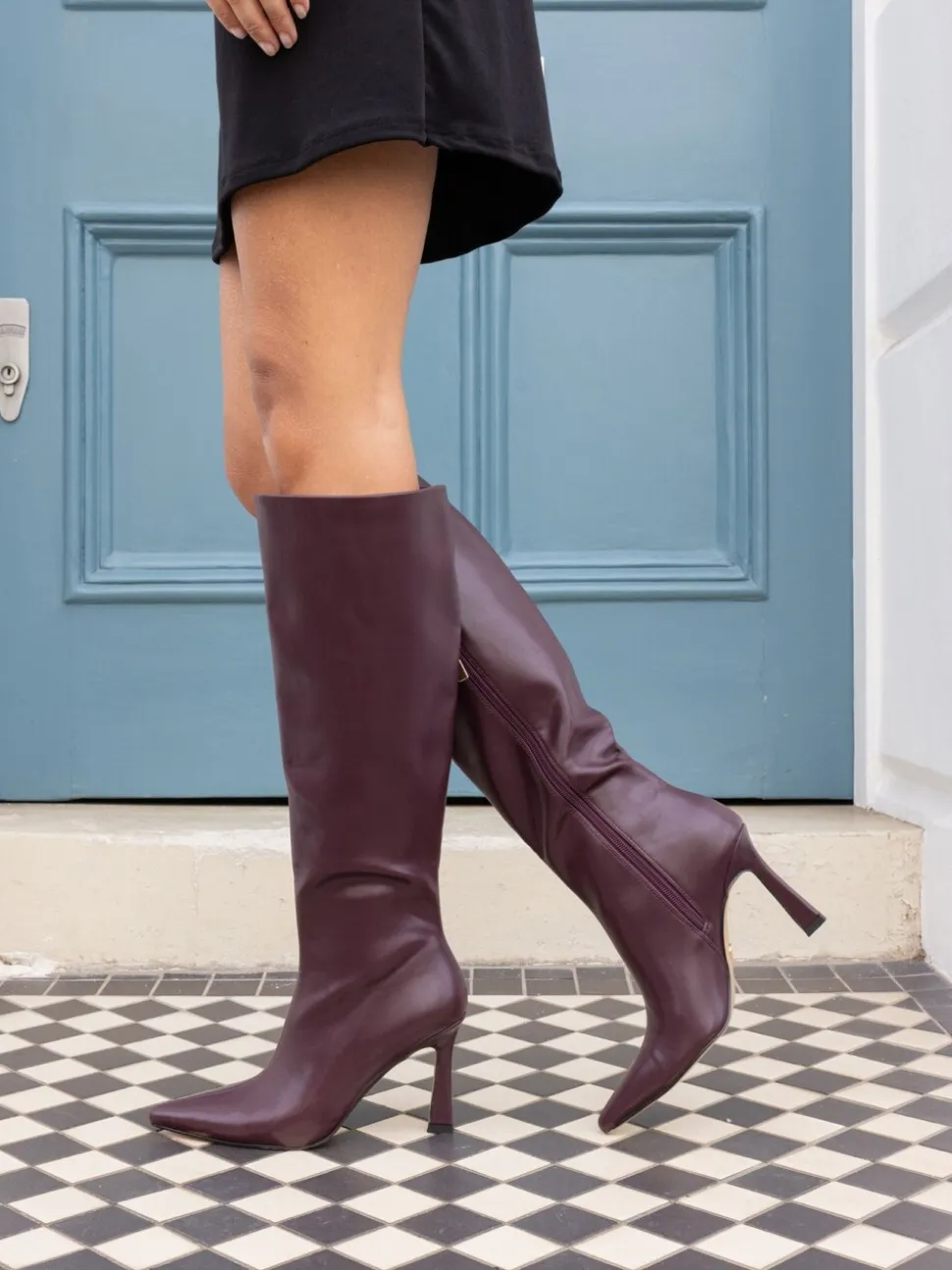 Rouge - Novo Bottes au genou stretch à bout pointu Galaxy pointu