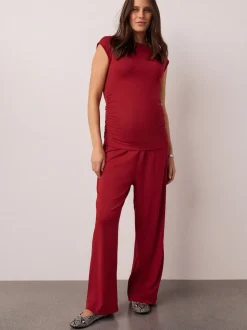 Rouge - Pantalons Grossesse ultra-doux Jambe large