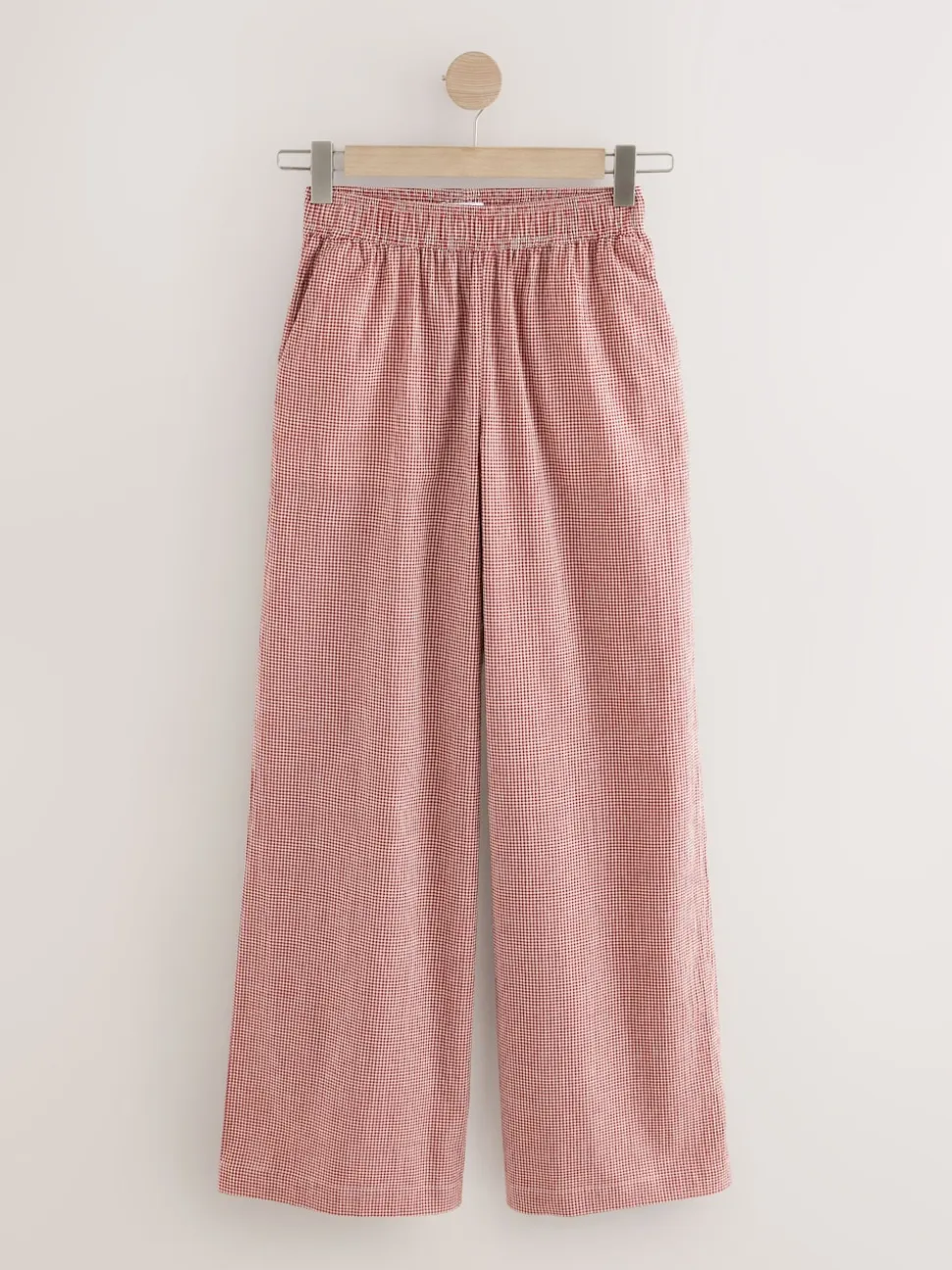 Rouge - Pantalons Jambe large Vichy