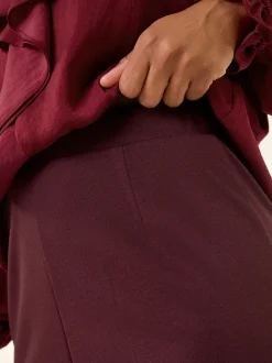 Rouge - Pantalons Roman Coupe droite en maille Ponte Extensible